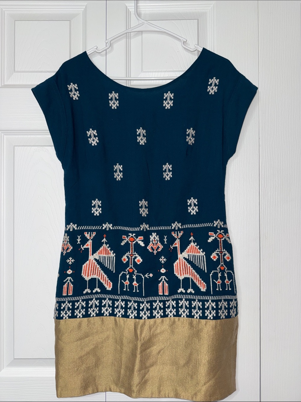 Anthropologie Floreat Avian Myth Bird Tribal Print Dress Sz 0